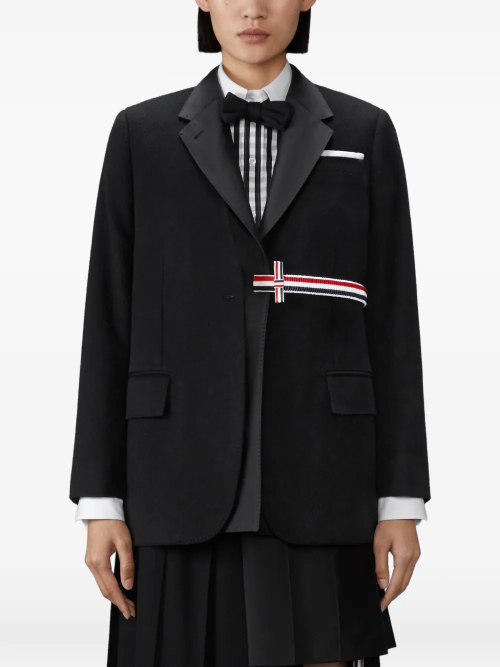 Thom Browne Schmale Jacke - Schwarz