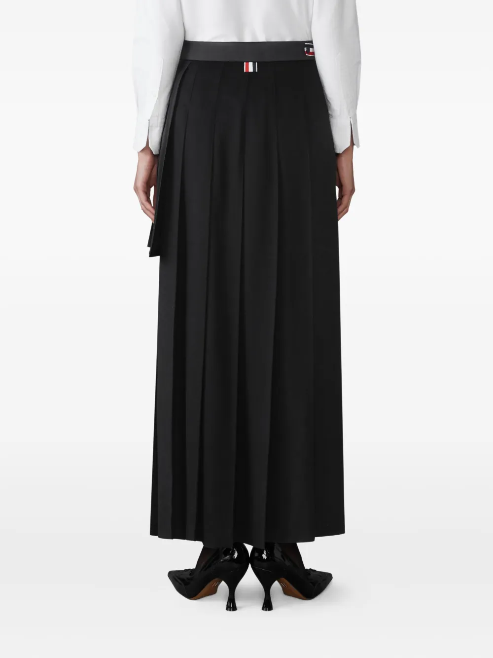 Thom Browne Maxi-plooirok Zwart