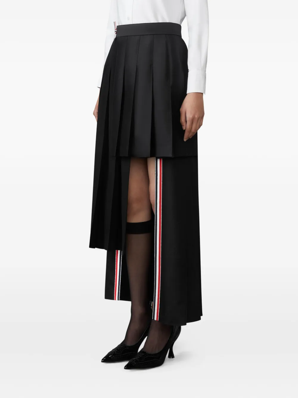 Thom Browne Maxi-plooirok Zwart