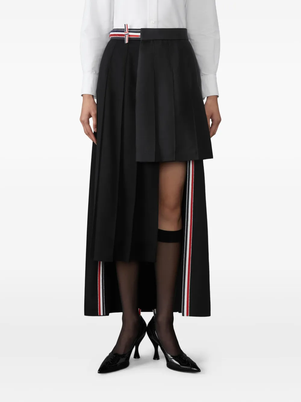 Thom Browne Maxi-plooirok Zwart