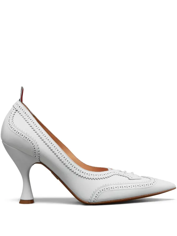 Thom Browne Soft Patent Wingtip Pumps 90mm in White