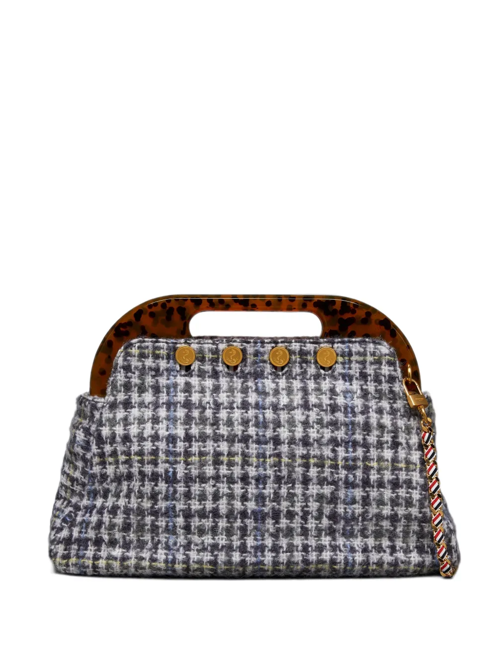 Thom Browne Jr. Teviot tas in gunclub geruit mohair Zwart