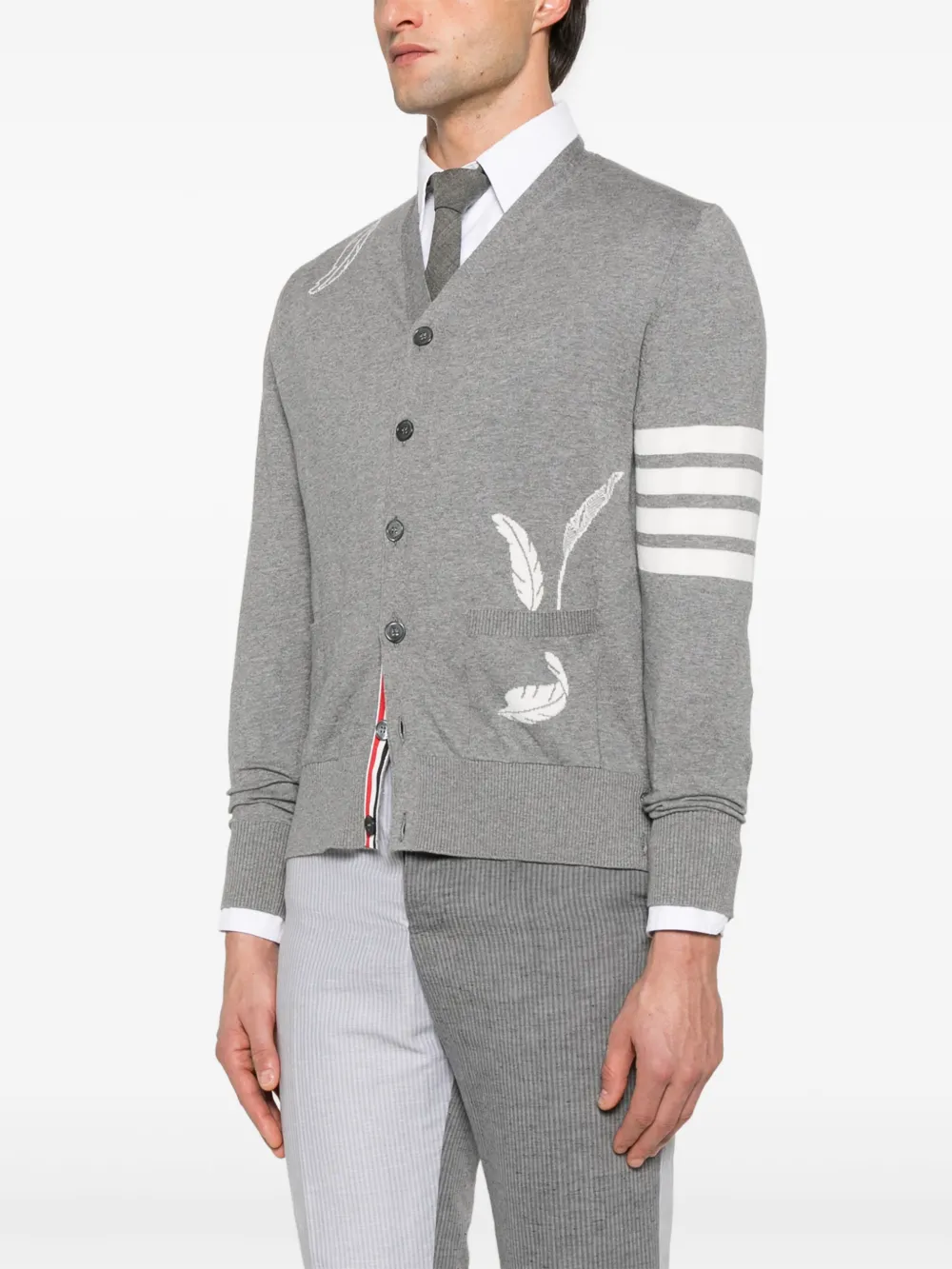 Thom Browne Vest met 4 strepen Grijs