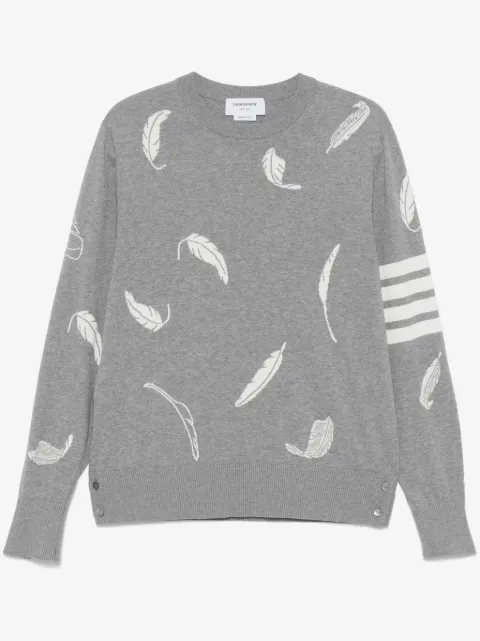 Thom Browne feather-intarsia cotton sweater