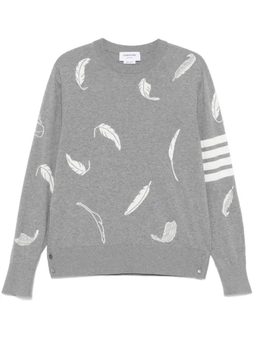 Pull à motif de plume en intarsia - Thom Browne - Modalova