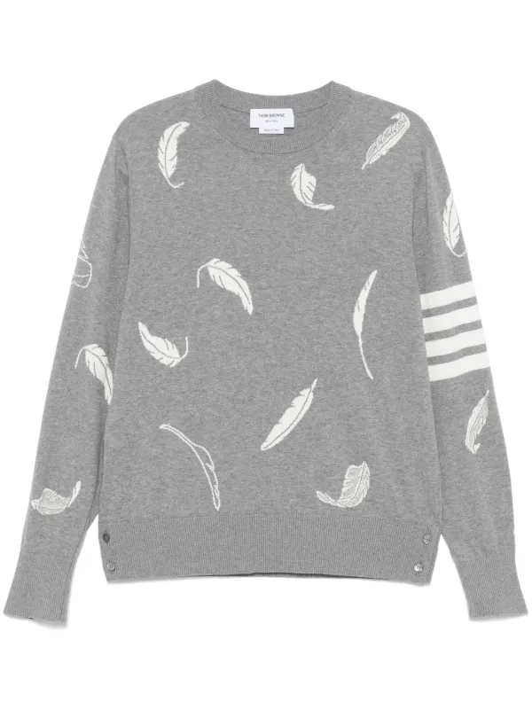 Thom Browne フェザーインターシャ セーター | グレー | FARFETCH JP
