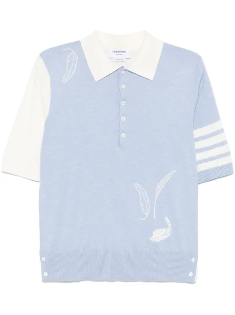 Thom Browne 4-Bar stripe cotton polo shirt 