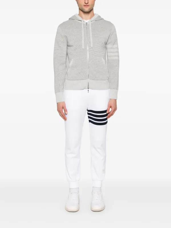 THOM BROWNE☆4-BAR ストライプ ジップアップ パーカー MENS THOM BROWNE | Four-bar stripe zip-up jersey hoodie | LIGHT