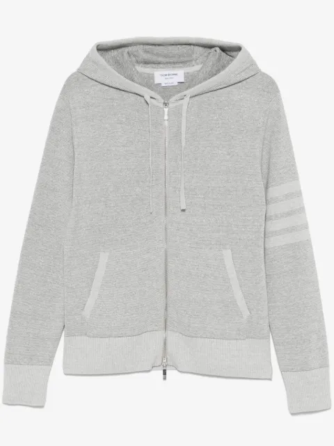 Thom Browne 4-Bar stripe zip-up hoodie