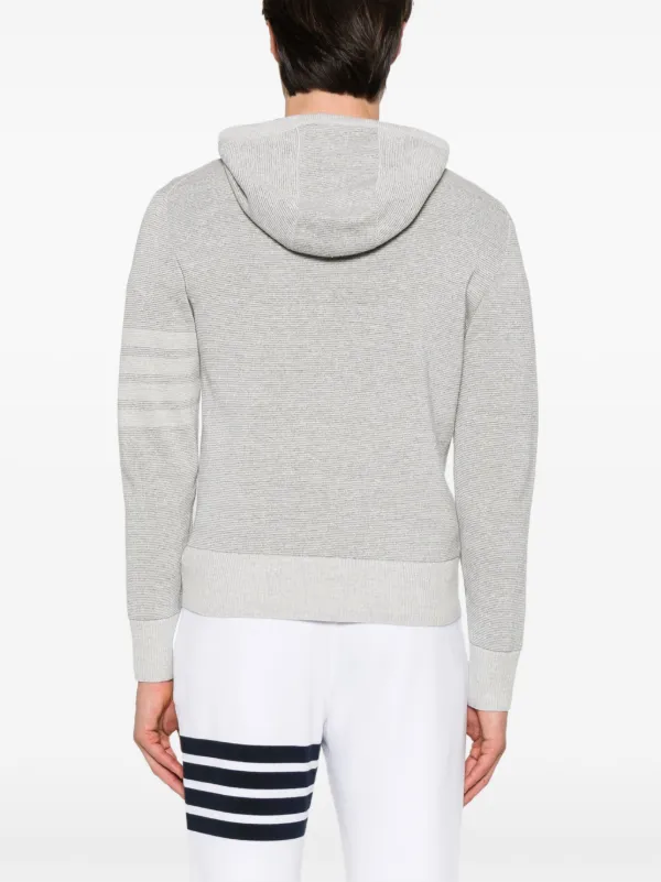 Thom Browne 4-Bar Stripe zip-up Hoodie | Grey | FARFETCH