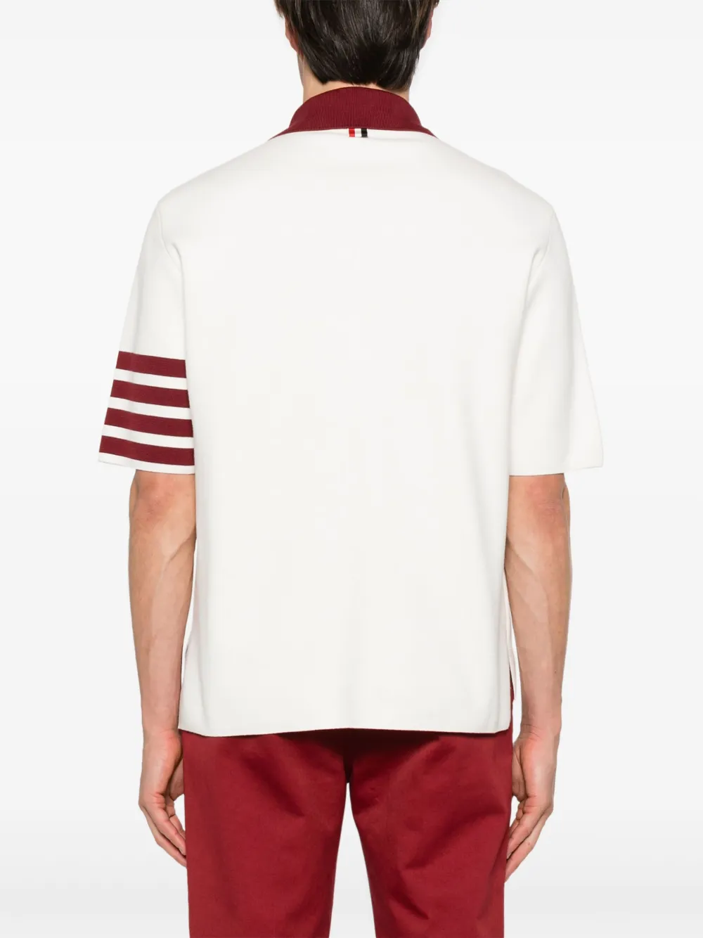 Thom Browne Poloshirt met vier strepen Beige