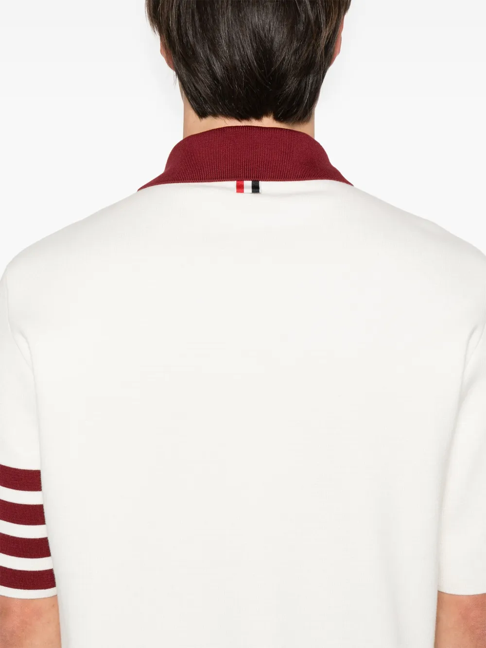 Thom Browne Poloshirt met vier strepen Beige