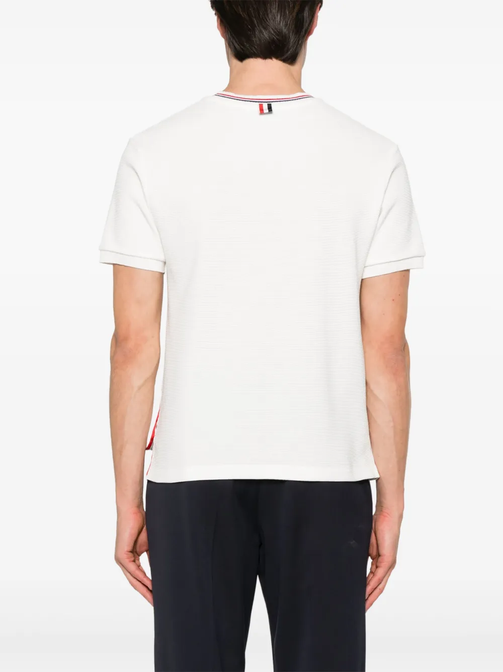 Thom Browne T-shirt met RWB-streep detail Beige