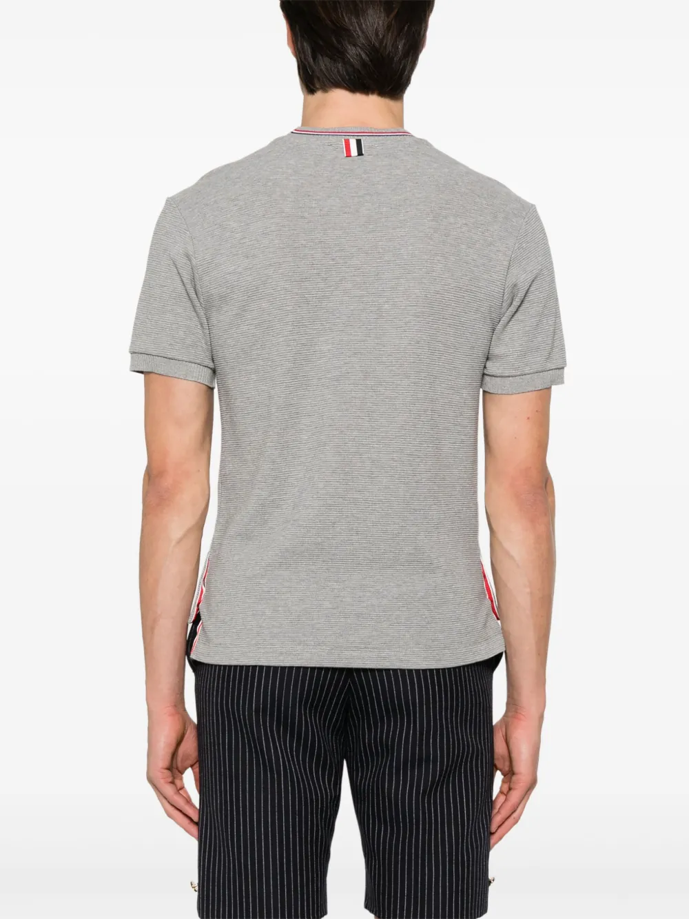 Thom Browne T-shirt met RWB-streep Grijs