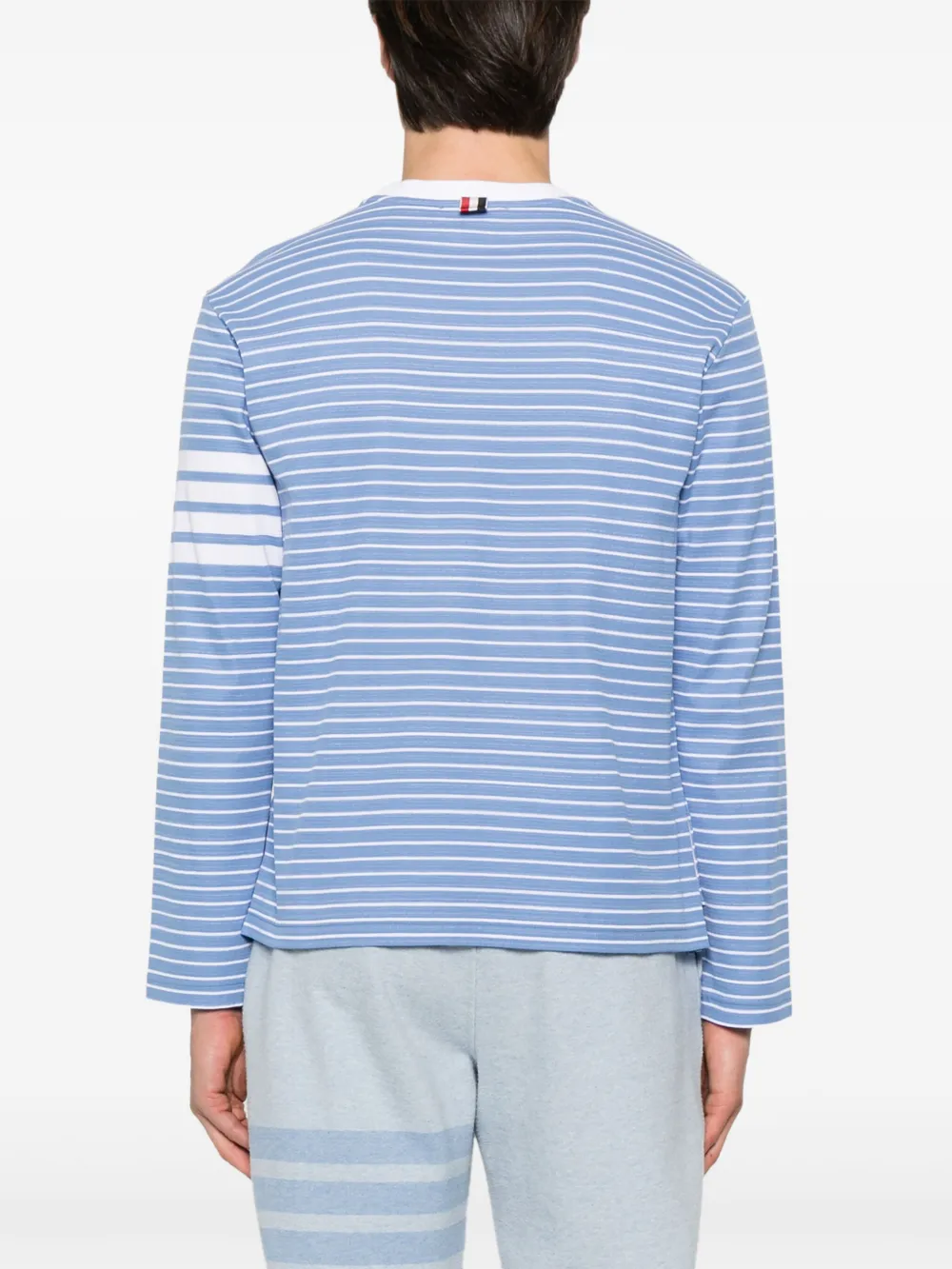 Thom Browne T-shirt met vier strepen Blauw