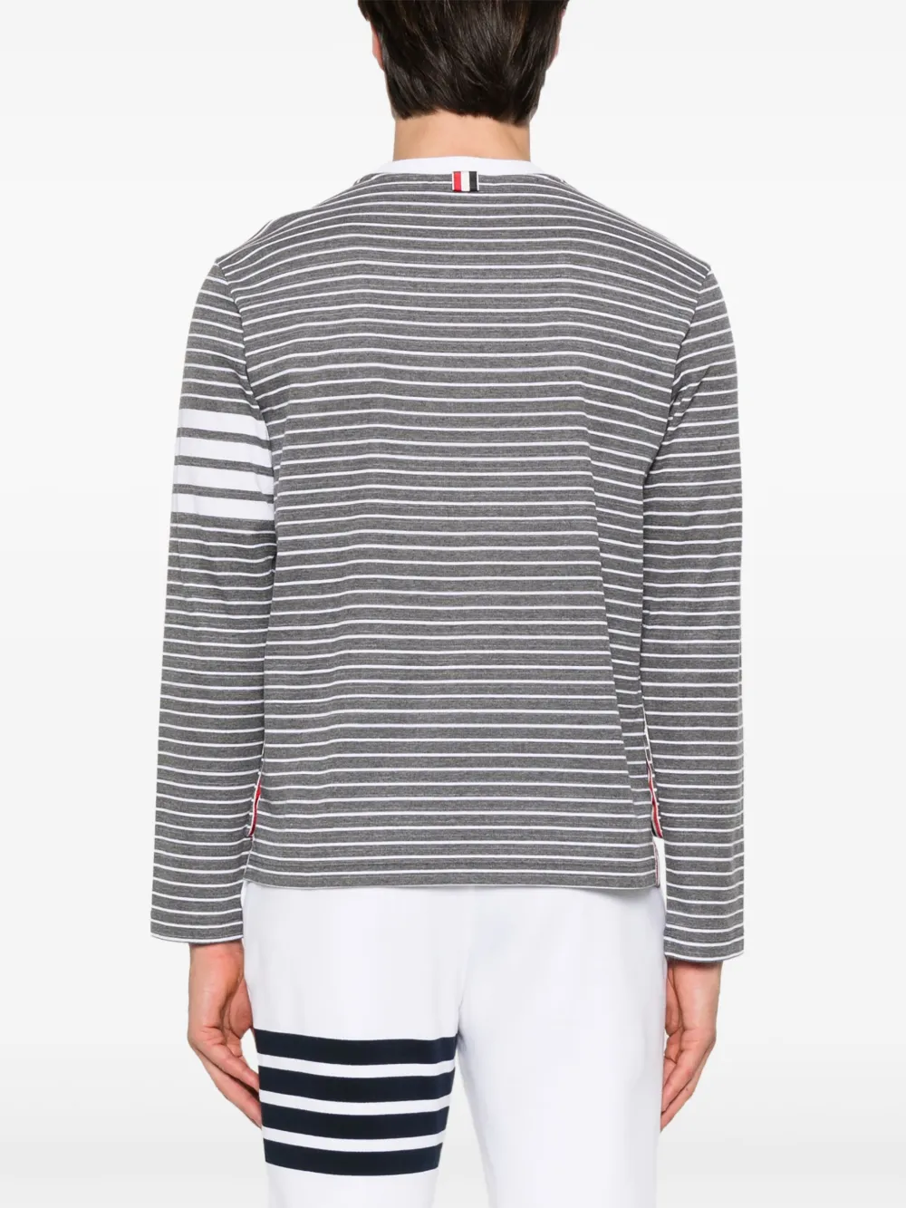 Thom Browne T-shirt met vier strepen Grijs
