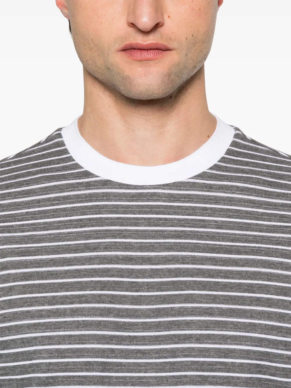 Thom Browne T-shirt met vier strepen Grijs
