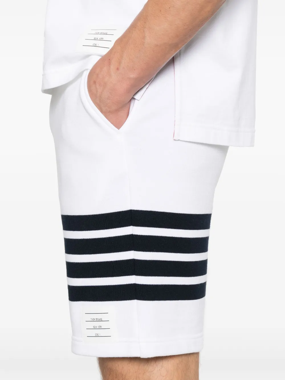 Thom Browne Trainingsshorts met vier strepen Wit