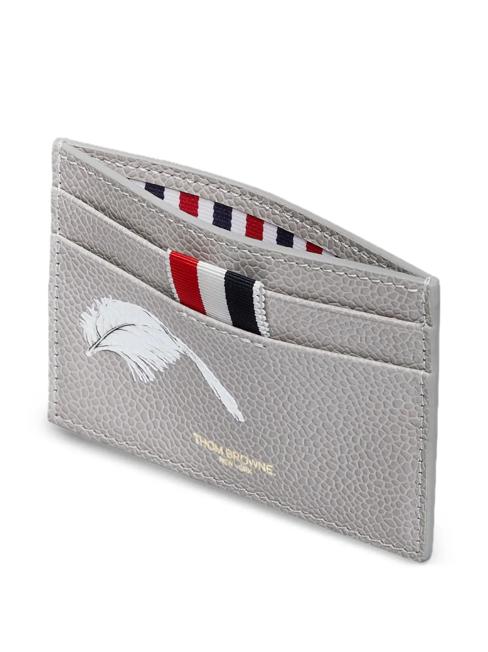 Thom Browne Pasjeshouder met verenprint Grijs