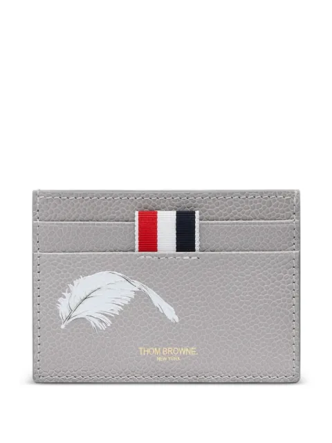 Thom Browne tarjetero con plumas estampadas