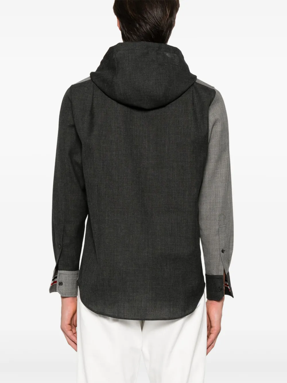 Thom Browne Overhemd met capuchon en RWB-streep Grijs