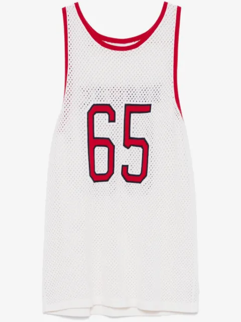 Thom Browne intarsia cashmere mesh basketball jersey 
