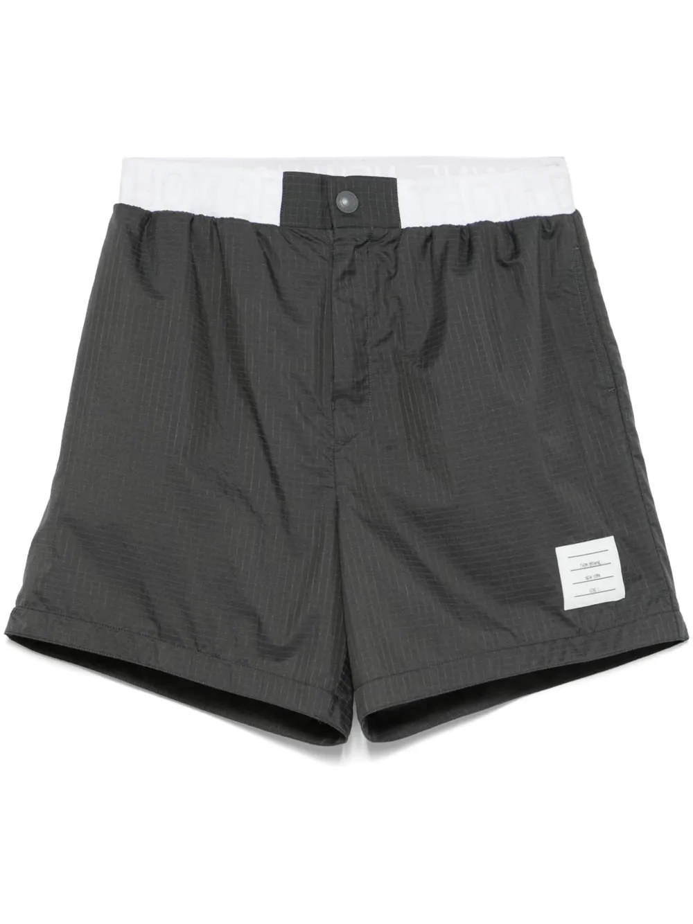 Thom Browne Ripstop shorts met logoband Grijs