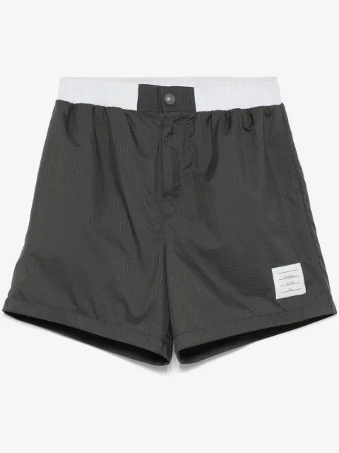 Thom Browne logo-waistband ripstop shorts