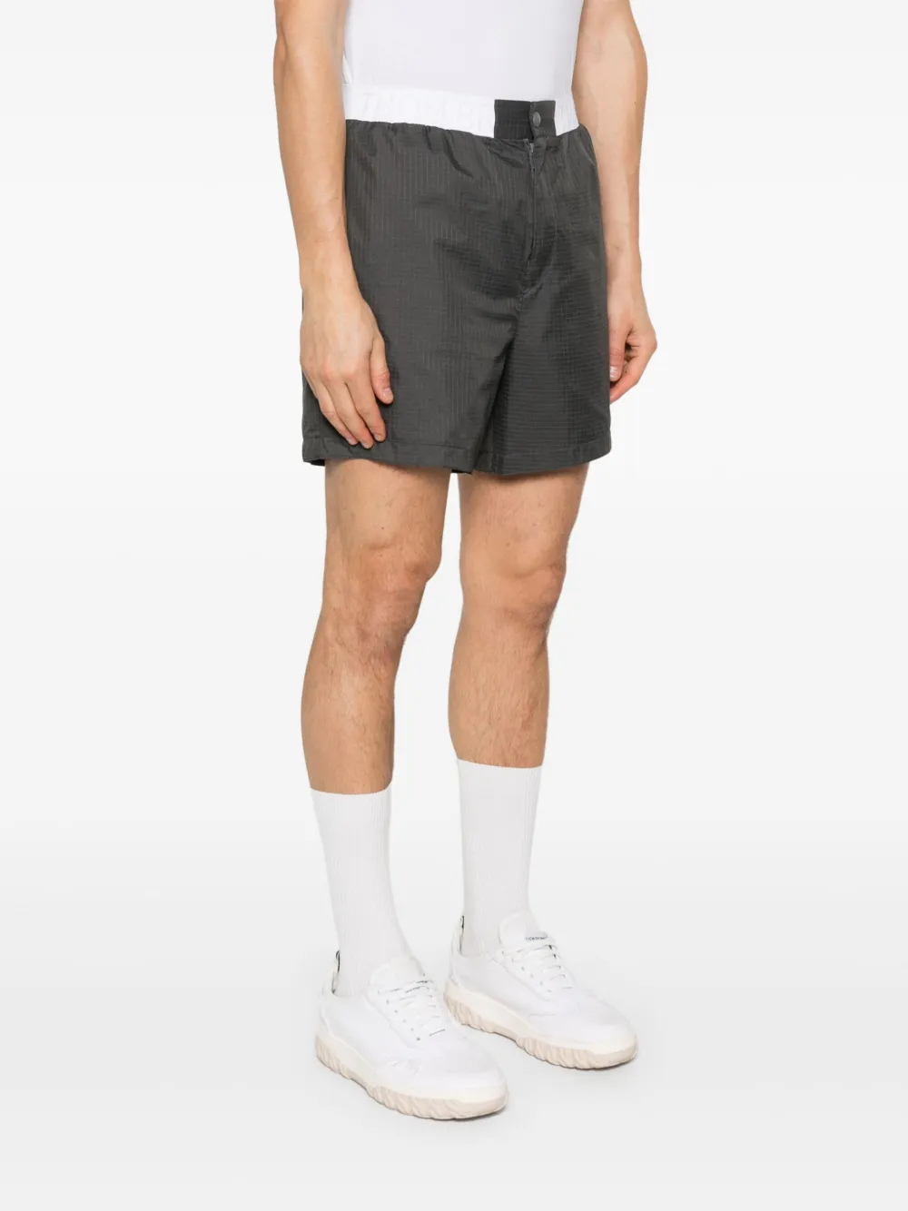 Thom Browne Ripstop shorts met logoband Grijs