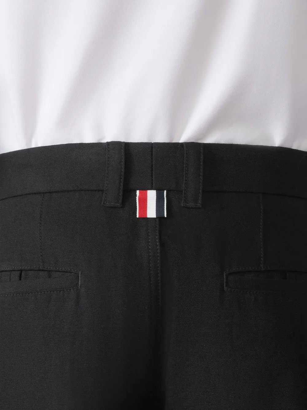 Thom Browne cargo zip-detail straight-leg trousers Zwart