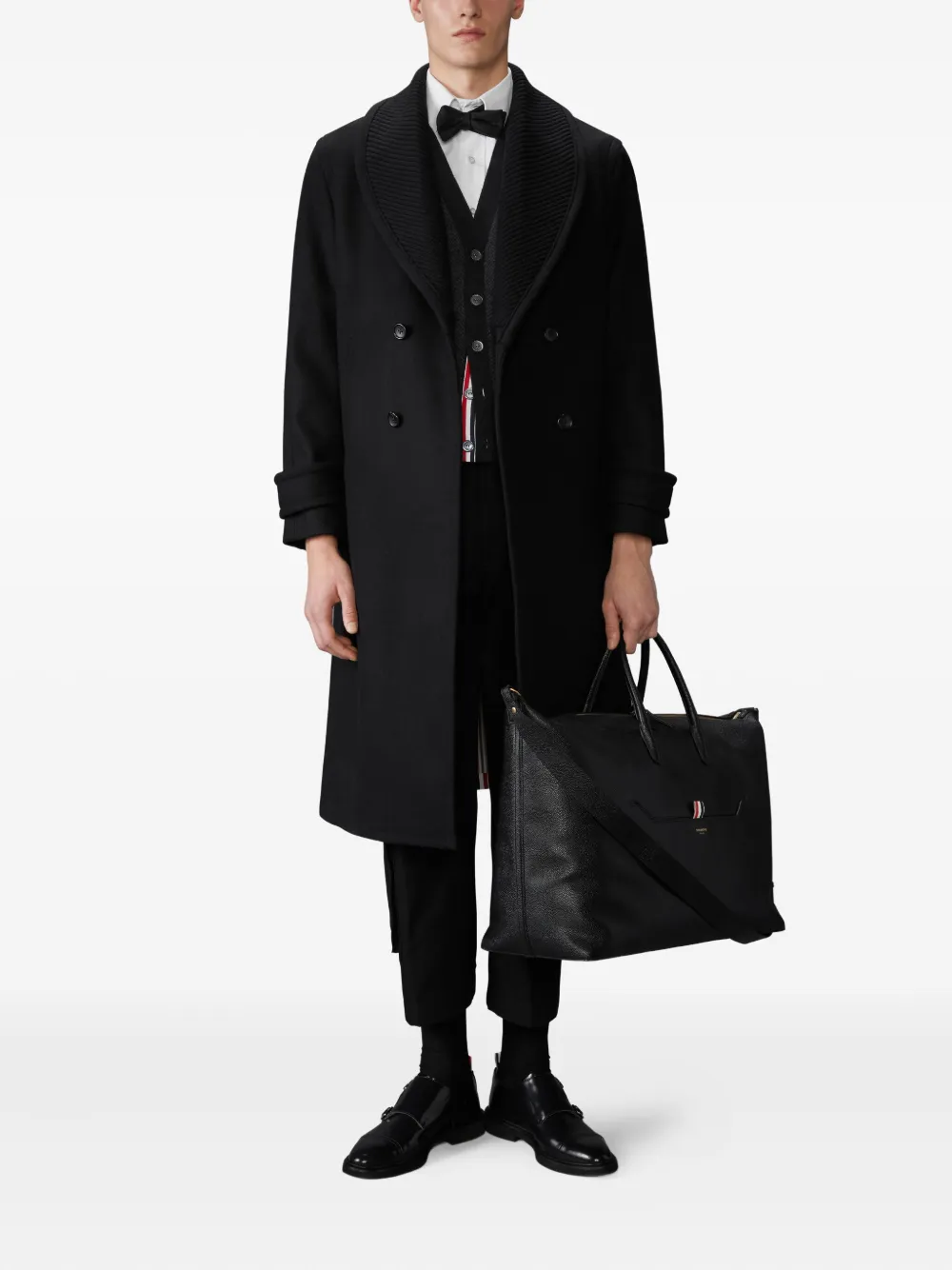 Thom Browne cargo zip-detail straight-leg trousers Zwart