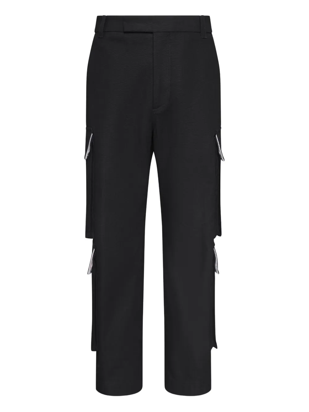 Thom Browne cargo zip-detail straight-leg trousers Zwart