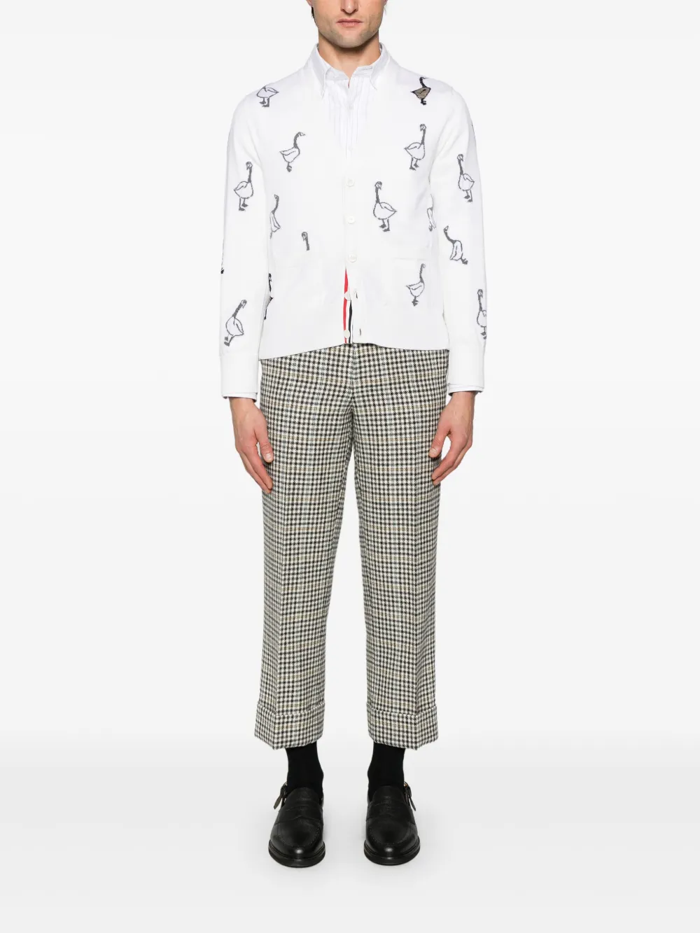 Thom Browne pattern-intarsia virgin wool cardigan | Cardigans | Image 2