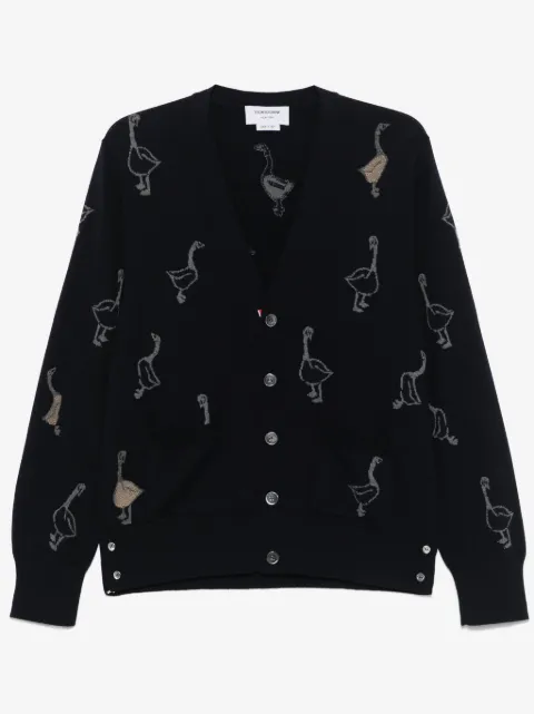 Thom Browne intarsia-knit virgin wool cardigan
