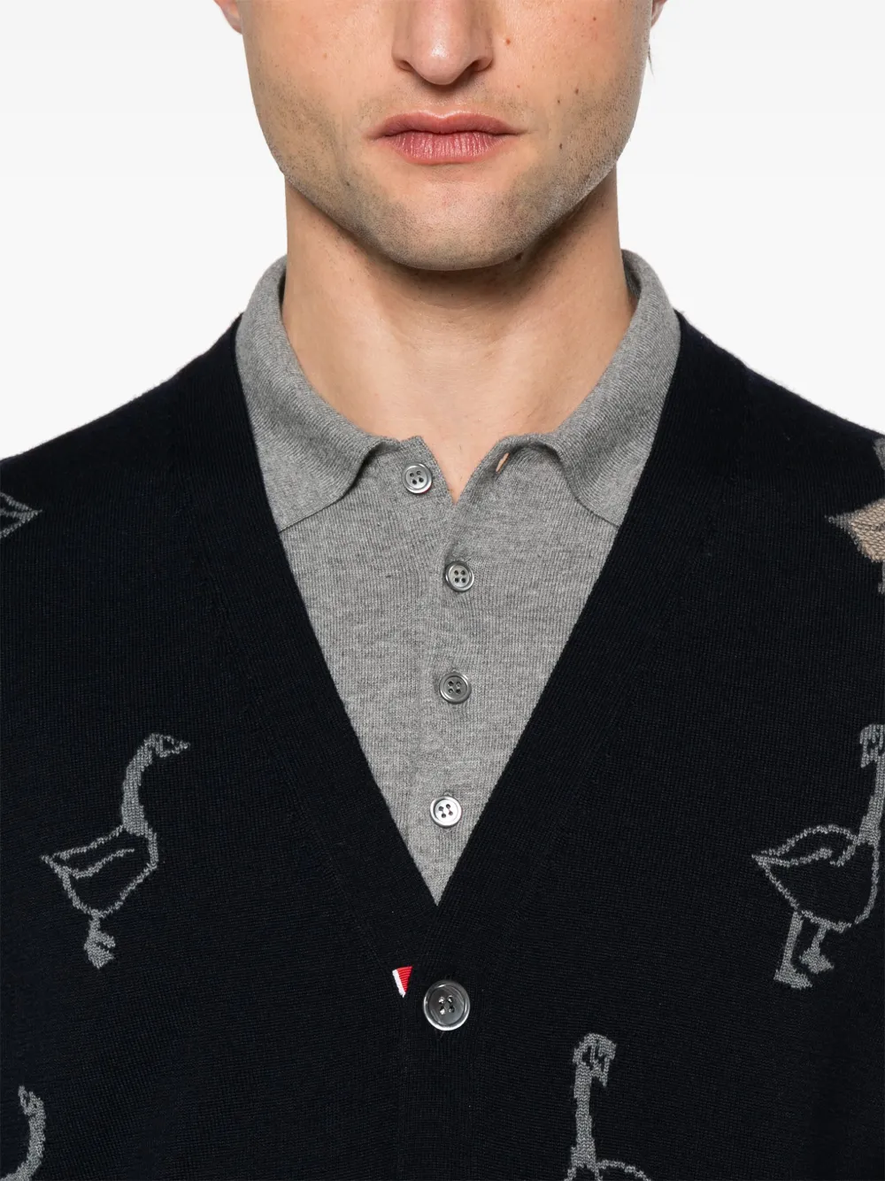 Thom Browne Intarsia vest van scheerwol Blauw