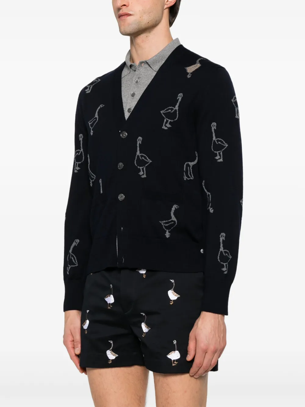 Thom Browne Intarsia vest van scheerwol Blauw
