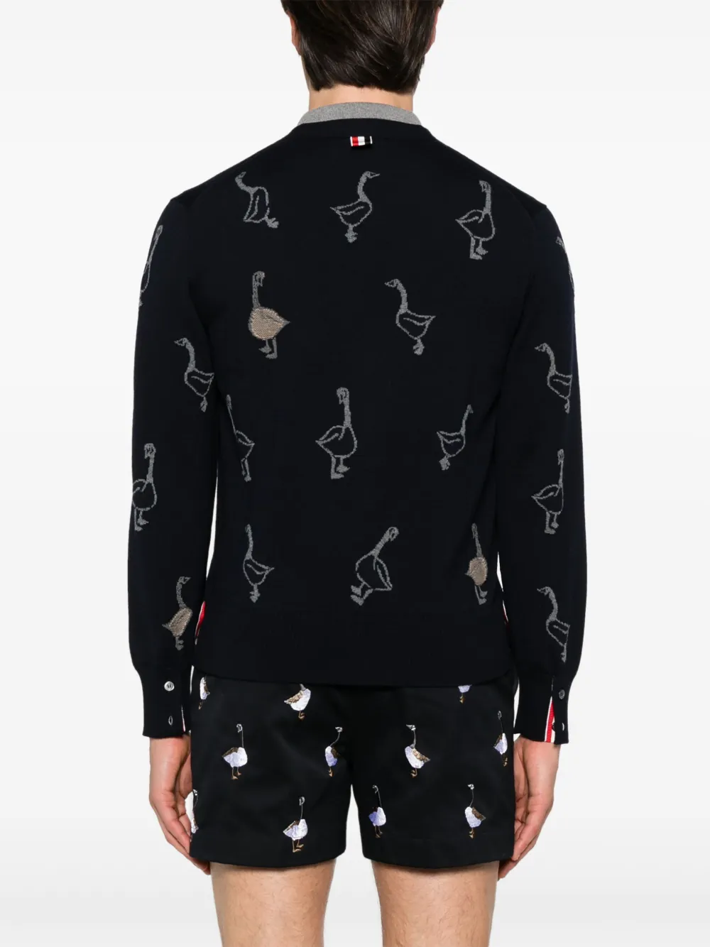 Thom Browne Intarsia vest van scheerwol Blauw