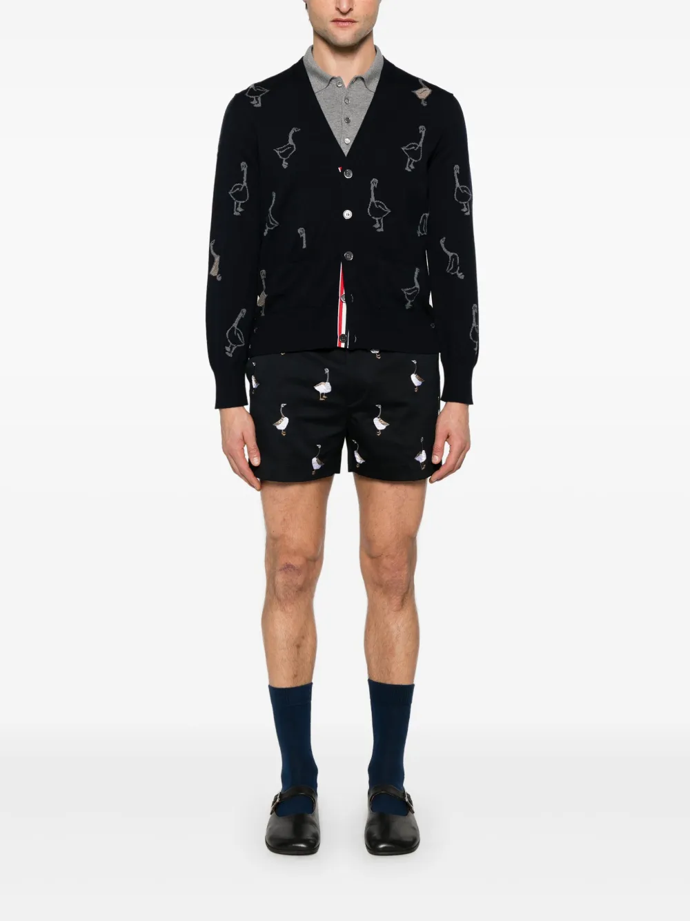 Thom Browne Intarsia vest van scheerwol Blauw