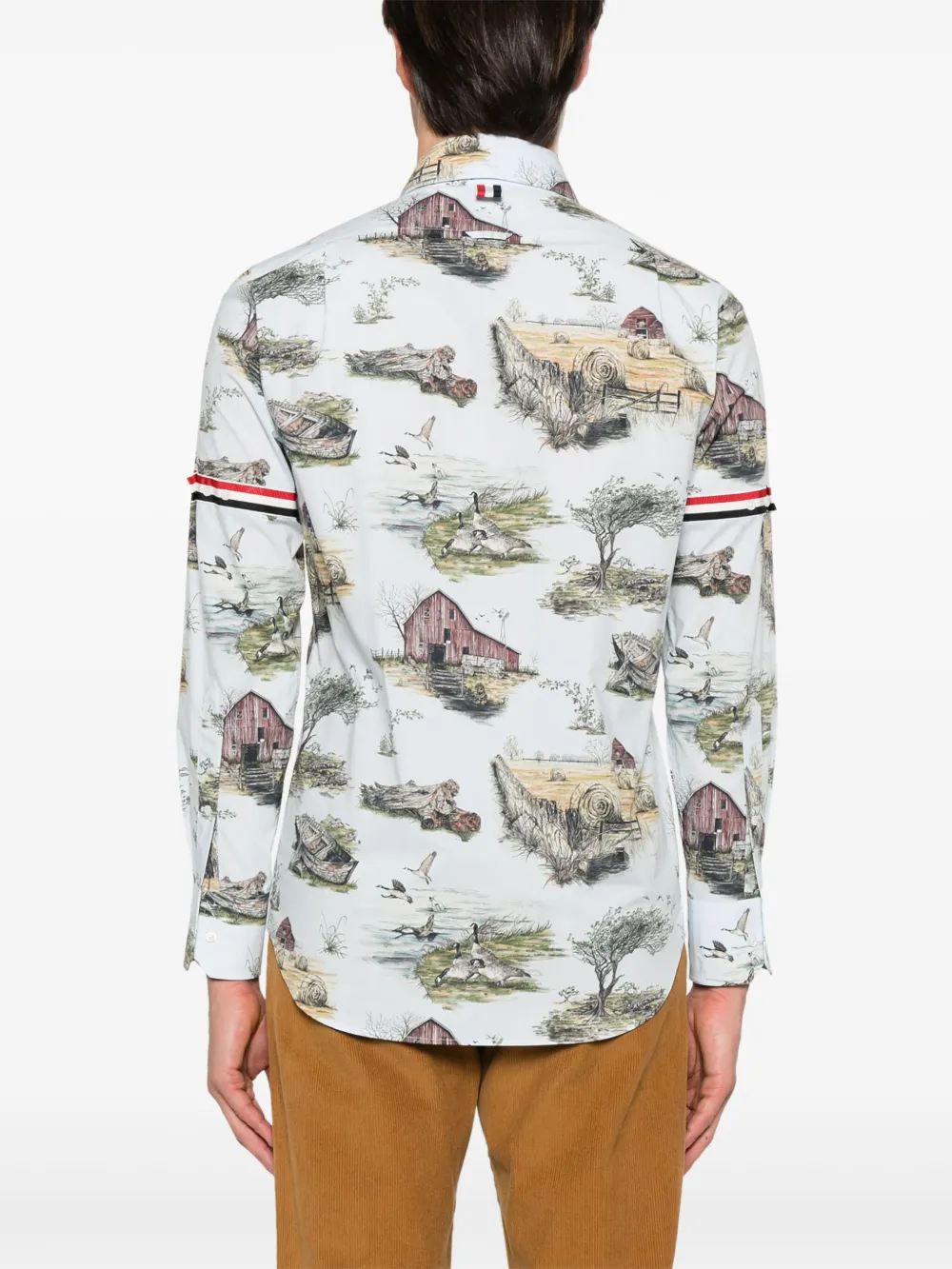 Thom Browne Overhemd met grafische print Blauw