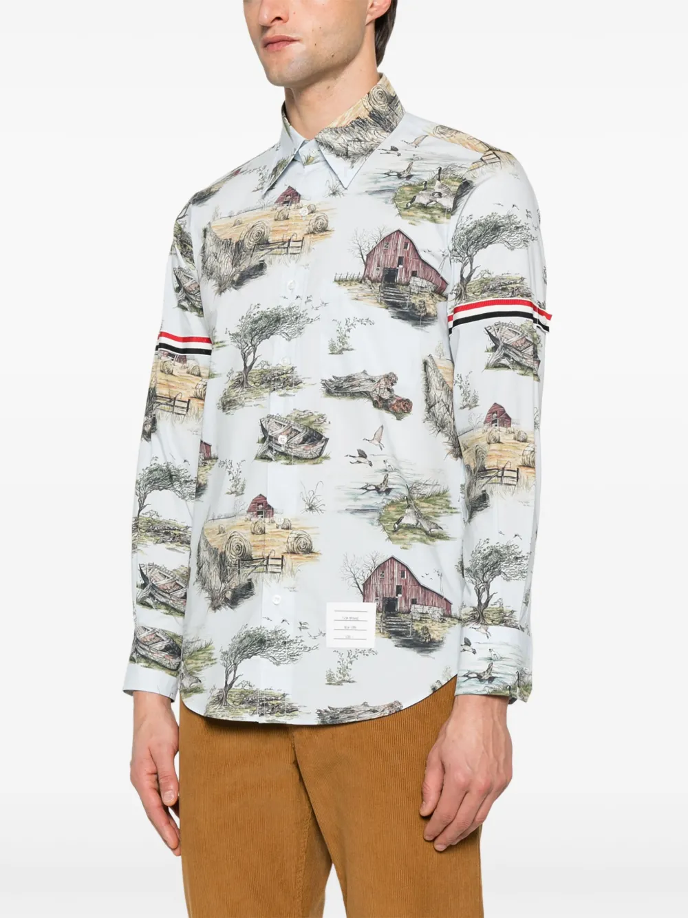Thom Browne Overhemd met grafische print Blauw