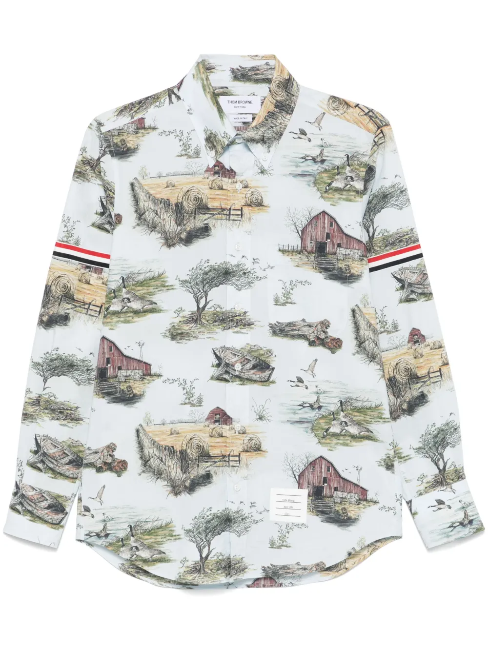 Thom Browne Overhemd met grafische print Blauw