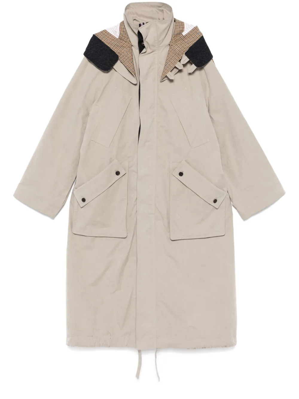 Thom Browne detachable-hood parka coat | Neutrals | Image 1