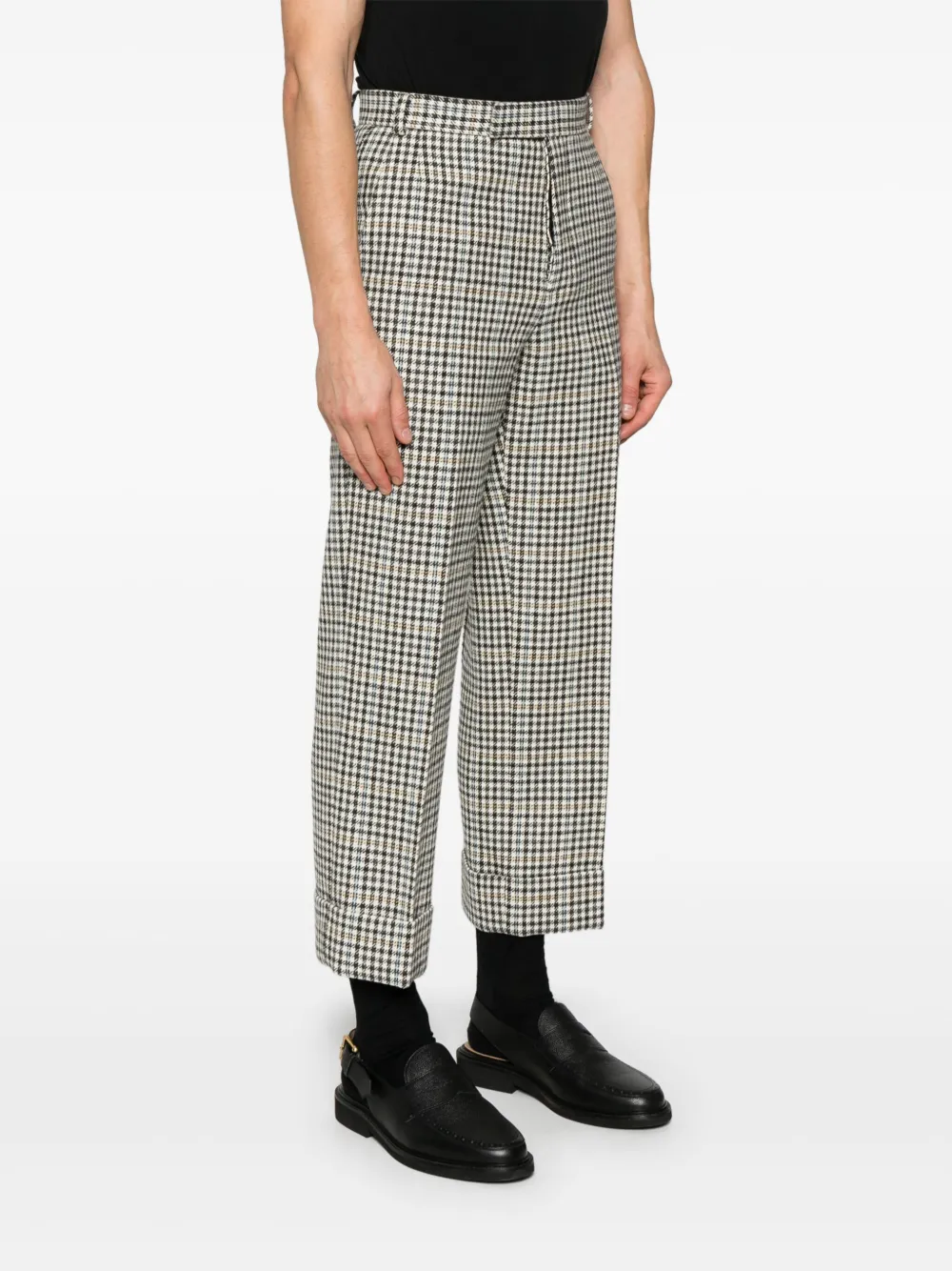 Thom Browne Tweed broek met gunclub ruit Beige