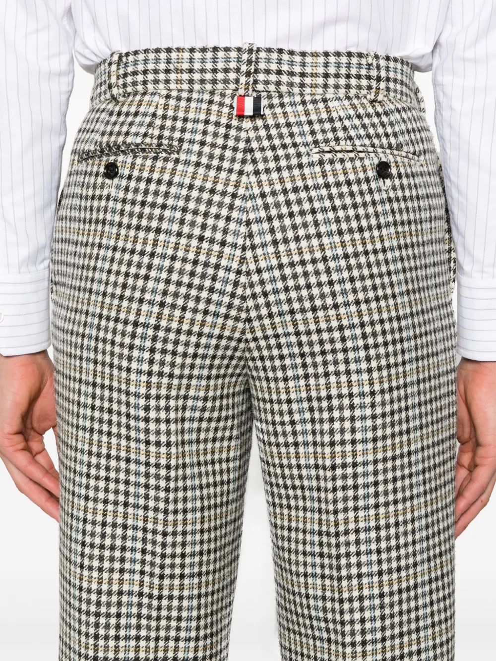 Thom Browne Tweed broek met gunclub ruit Beige