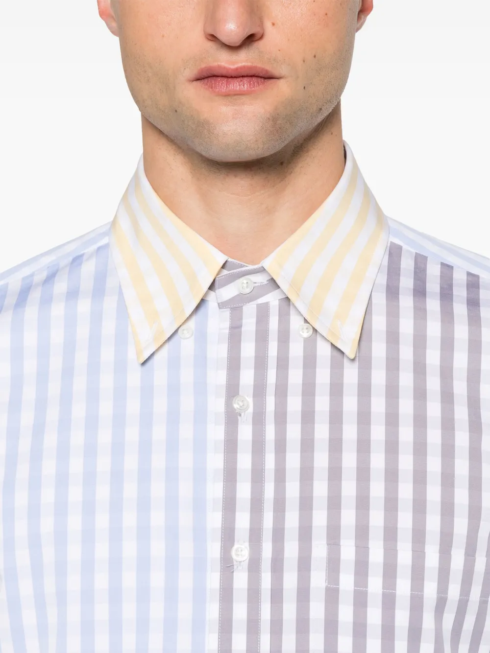 Thom Browne Popeline overhemd met gingham ruit Blauw