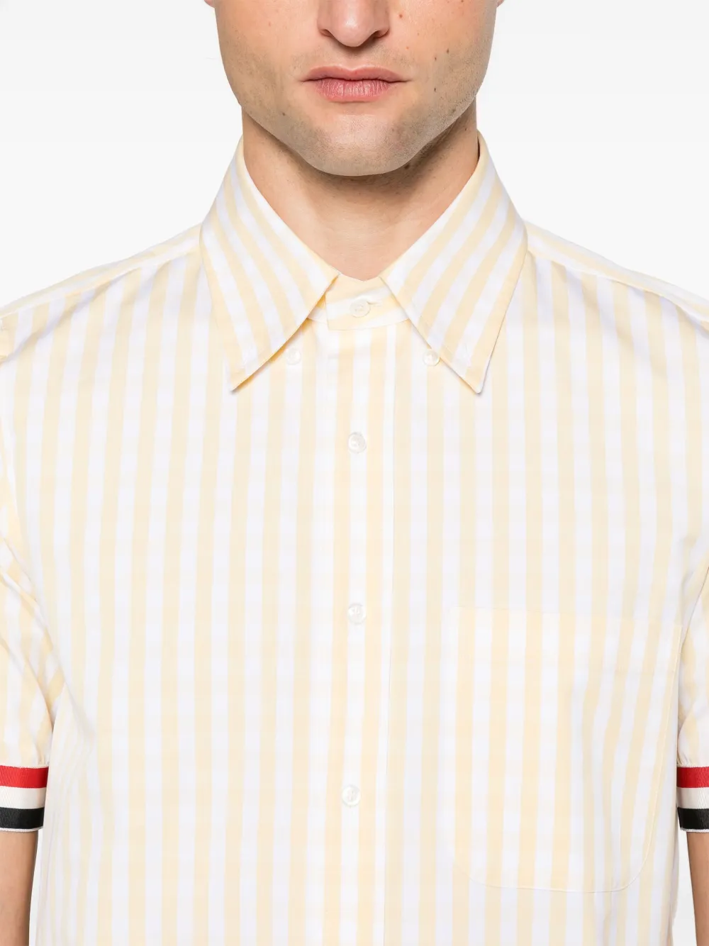 Thom Browne Checked Shirt In Yellow