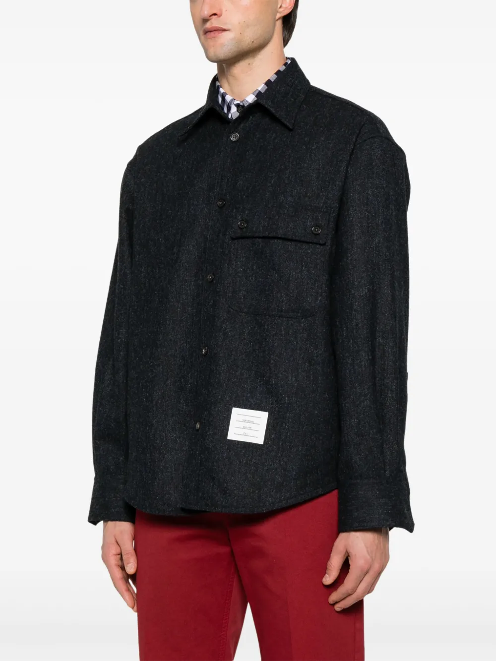 Thom Browne Tweed overhemd Blauw