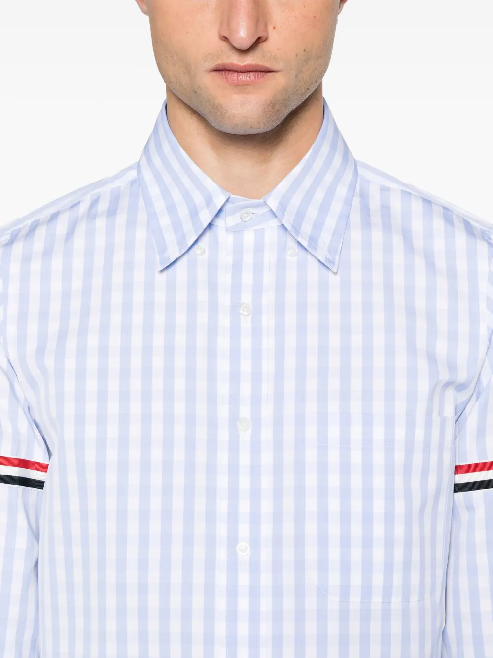 Thom Browne Popeline overhemd met gingham ruit Blauw