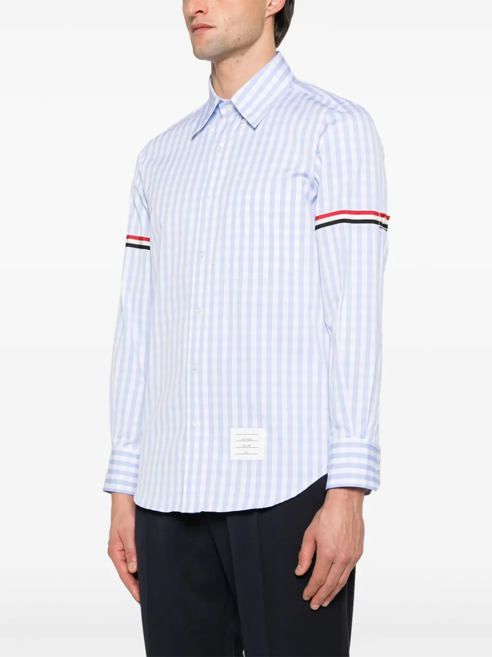 Thom Browne Popeline overhemd met gingham ruit Blauw