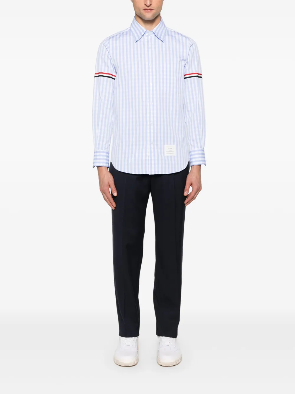 Thom Browne Popeline overhemd met gingham ruit Blauw
